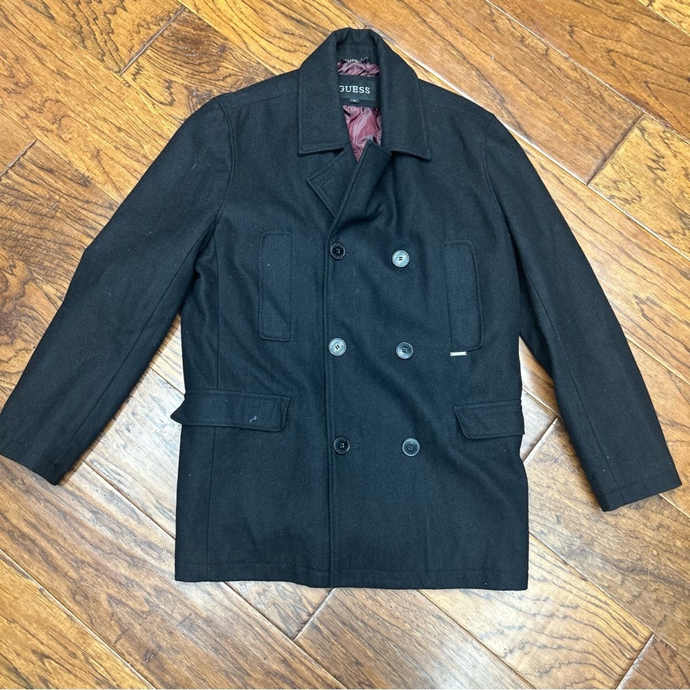 Guess men’s‎ Black wool Peacoat
